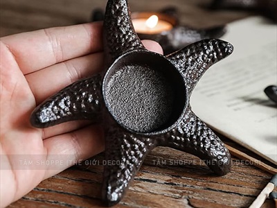 Đế nến gang sao biển ĐK 11.5cm DENEN-07